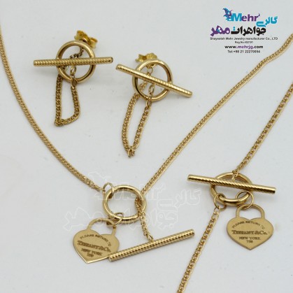 سرویس طلا - گردنبند و گوشواره و دستبند - طرح تیفانی-MS0582